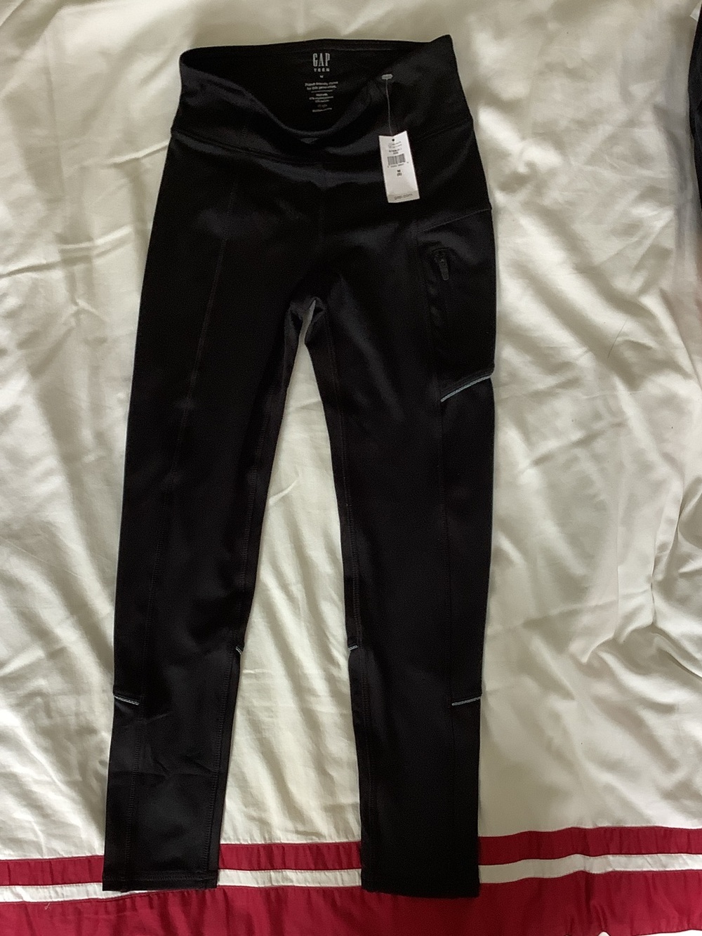 GAP Black Kids Performance Leggings with Zip Pocket